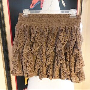 RACHEAL & Chloe: Lace Mauvish Brown Lace Skirt M